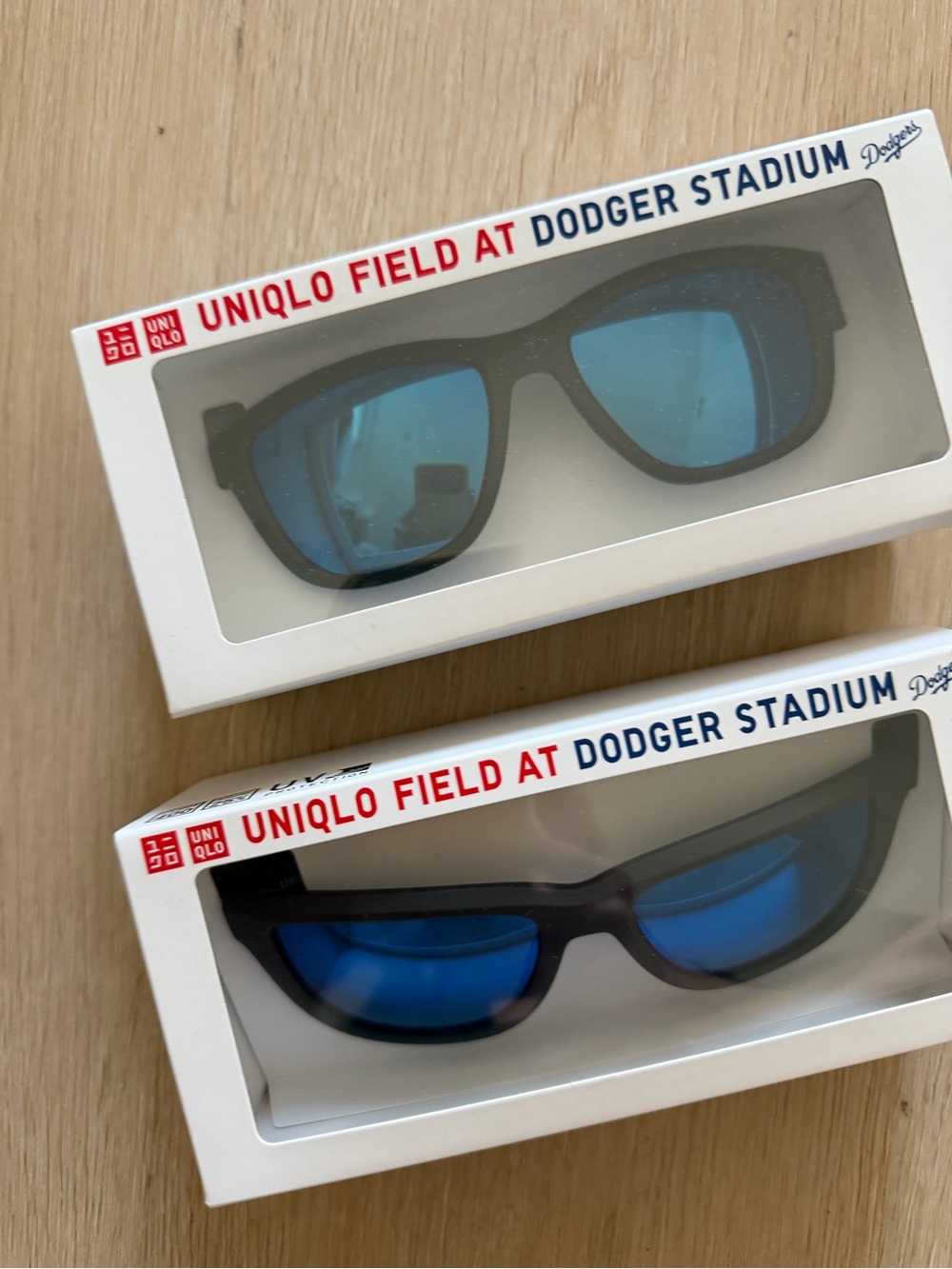 Uniqlo Dodgers Black Frame Sunglasses with Blue Mirror Lenses